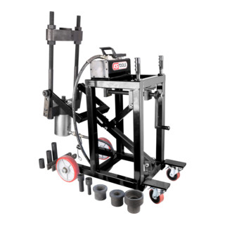 KS Tools 75t Presse à tourillon de direction, avec jeu de manchons 29 pièces, 29 pièces