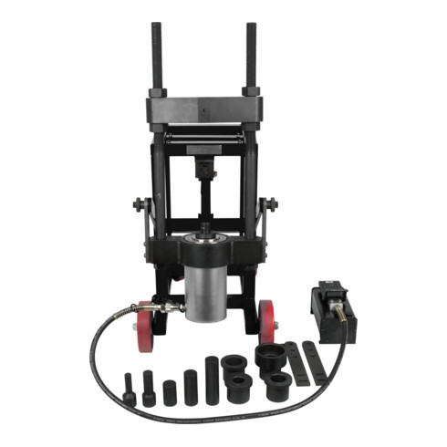 KS Tools 75t Presse à tourillon de direction, avec jeu de manchons 29 pièces, 29 pièces