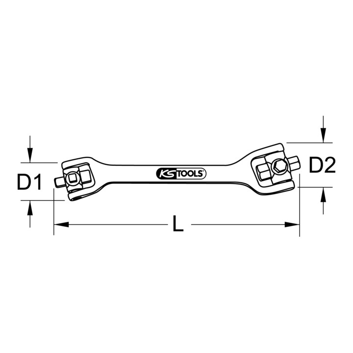 KS Tools 8 in 1 Öldienst-Schlüssel, 270 mm