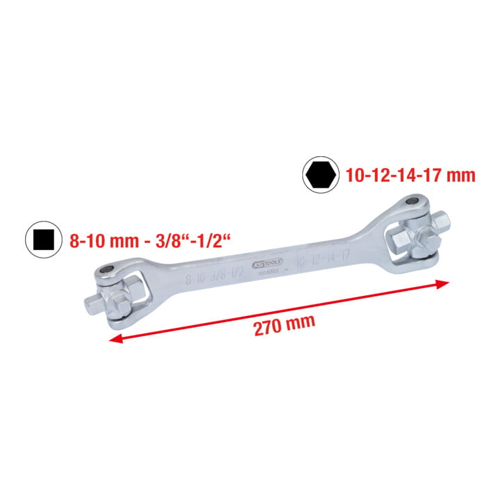 KS Tools 8 in 1 olieservice sleutel, 270 mm