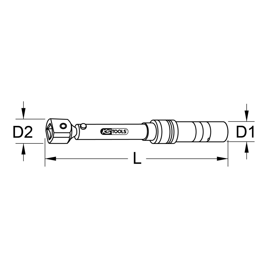 Clé dynamométrique à douille industrielle KS Tools 9x12mm