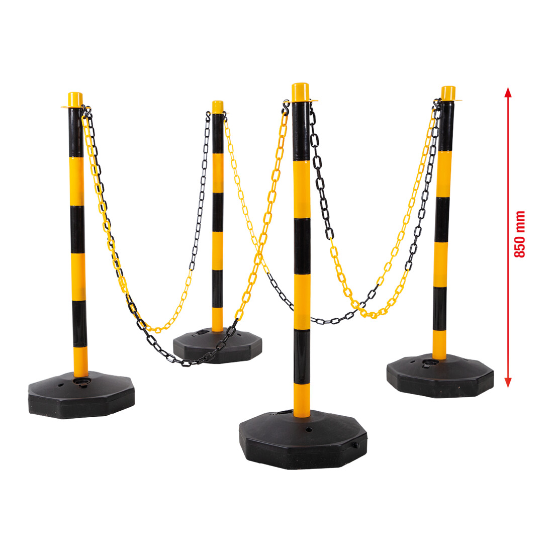 KS Tools Absperrpfosten-Satz mit Kette, 13-tlg.