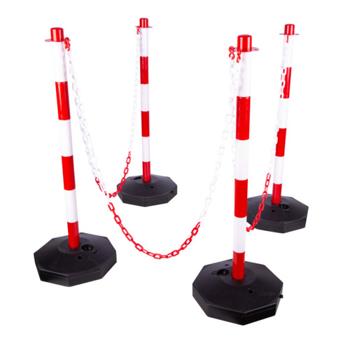 KS Tools Absperrpfosten-Satz mit Kette, 9-tlg.