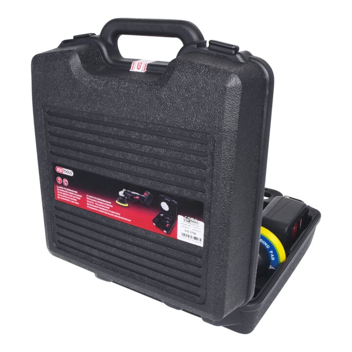 KS Tools accu polijstmachine, 2.300 tpm 18V, met 2 accu's en 1 lader