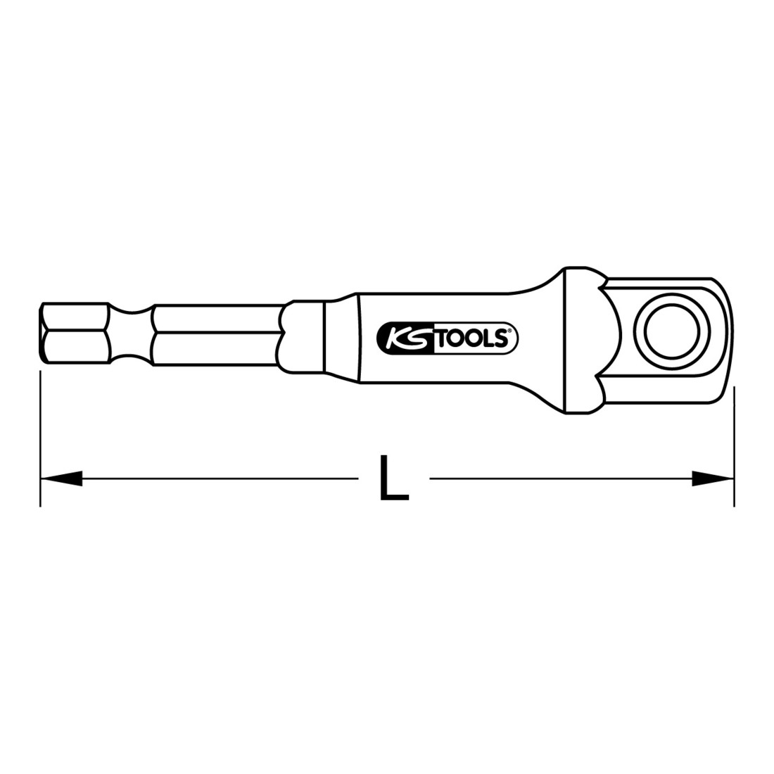 KS Tools Adattatore quadrato 1/4" per bussola