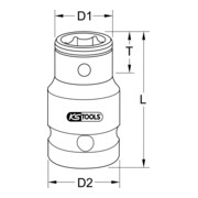 KS Tools Adattatore 1/2" per bit da 10mm-3