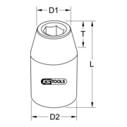 KS Tools Adattatore per bit 1/2", per bit da 5/16"-3