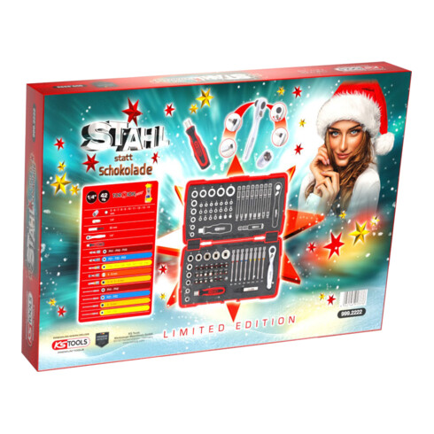 KS Tools Adventskalender, 1/4" Torsions-Bit-Satz, 42-tlg