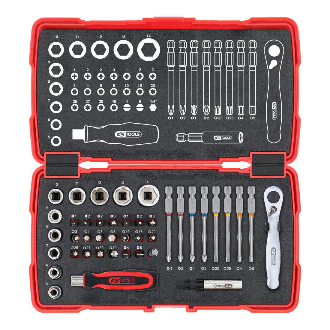 KS Tools Adventskalender, 1/4" Torsions-Bit-Satz, 42-tlg