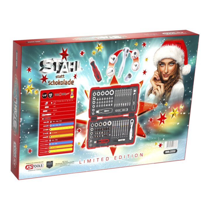 KS Tools Adventskalender, 1/4" Torsions-Bit-Satz, 42-tlg