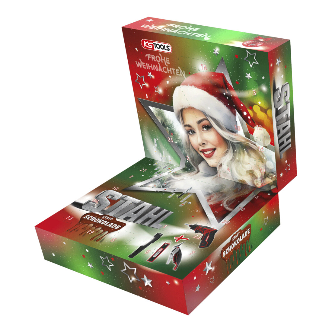 KS Tools Adventskalender 2025 met 1/4 eMONSTER accu-bit-schroevendraaierset, 30-dlg