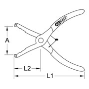 KS Tools kniptang, tang uiteinde schuin-3