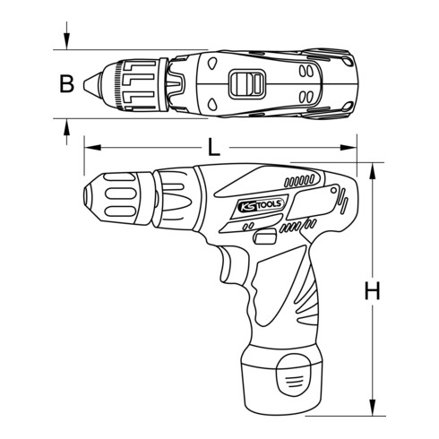 KS Tools Akku-Bohr-Schrauber, 24Nm, 1.870 U/min 10,8V, ohne Akku und Ladegerät