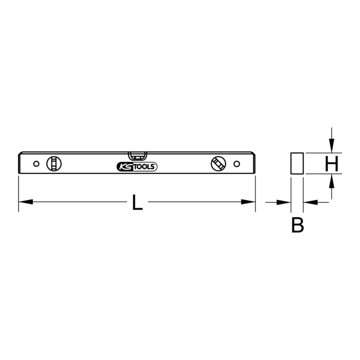 KS Tools aluminium profiel waterpas, 500mm