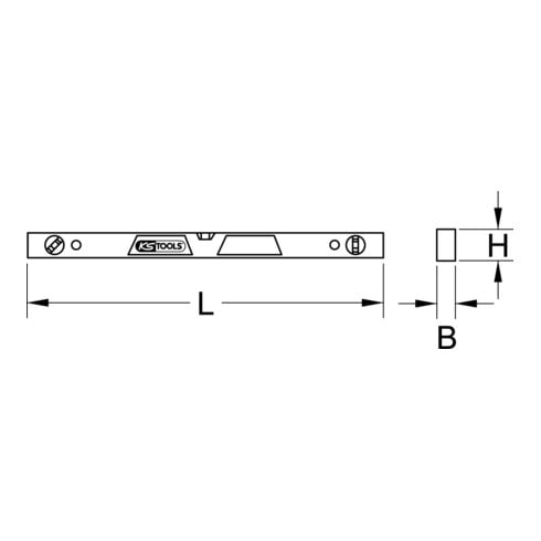 KS Tools aluminium profiel waterpas, magnetisch