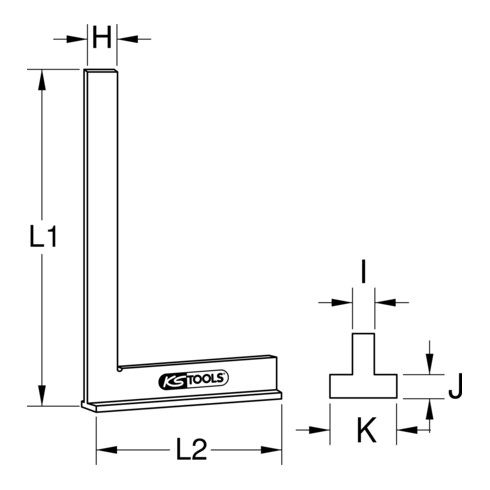 KS TOOLS Winkel mit Anschlag 200 x 130 mm DIN 875/1 
