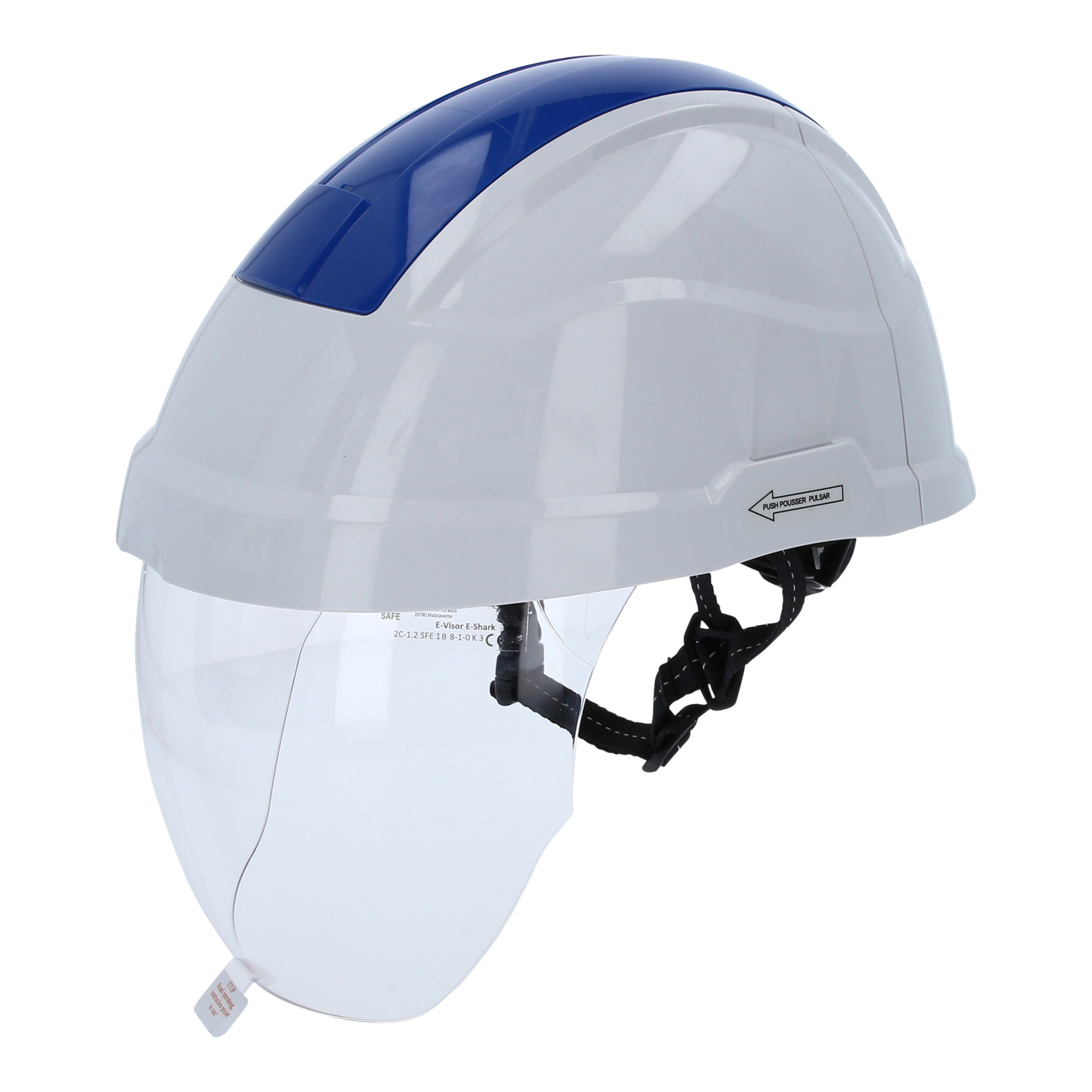 KS Tools Arbeits-Schutzhelm mit Gesichtsschutz, blau