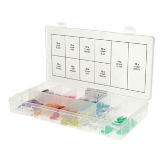 KS Tools assortiment mini-zekeringen, 2-30A, 100 stuks.