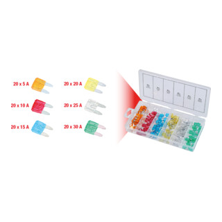 KS Tools assortiment mini zekeringen, 5-30A, 120 delig