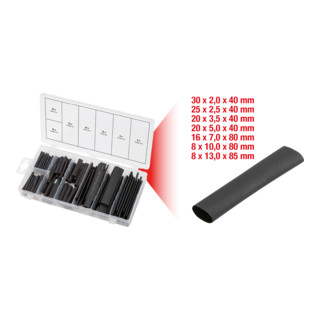 KS Tools Assortimento di tubi termorestringenti, 2,0x40-13x80, 127pz.