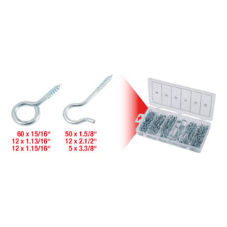 KS Tools Assortimento gancio e viti ad occhio, 151pz.