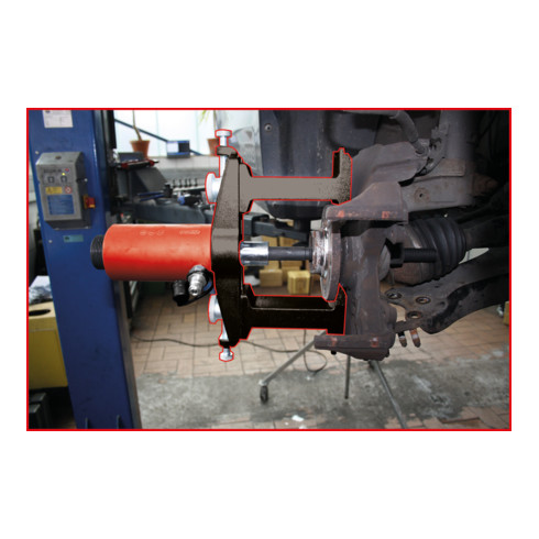 KS Tools Attrezzi universali per smontaggio cuscinetti ruota avvitati con 4 bulloni, 7pz.