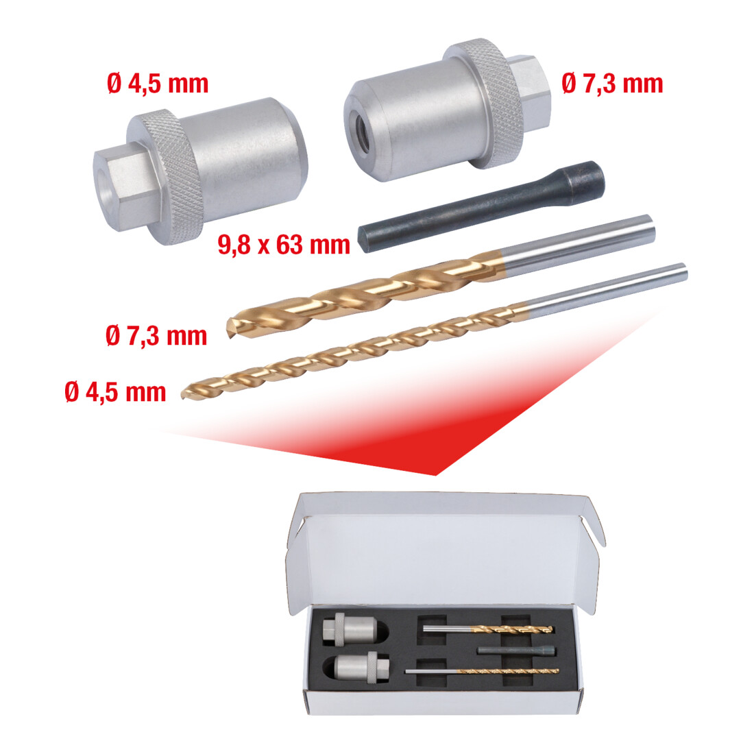 KS Tools Ausbohr-Satz für Klemmschraube M10