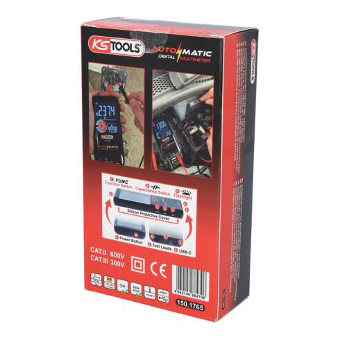 KS Tools Automatik Digital-Multimeter inkl. Prüfspitzen