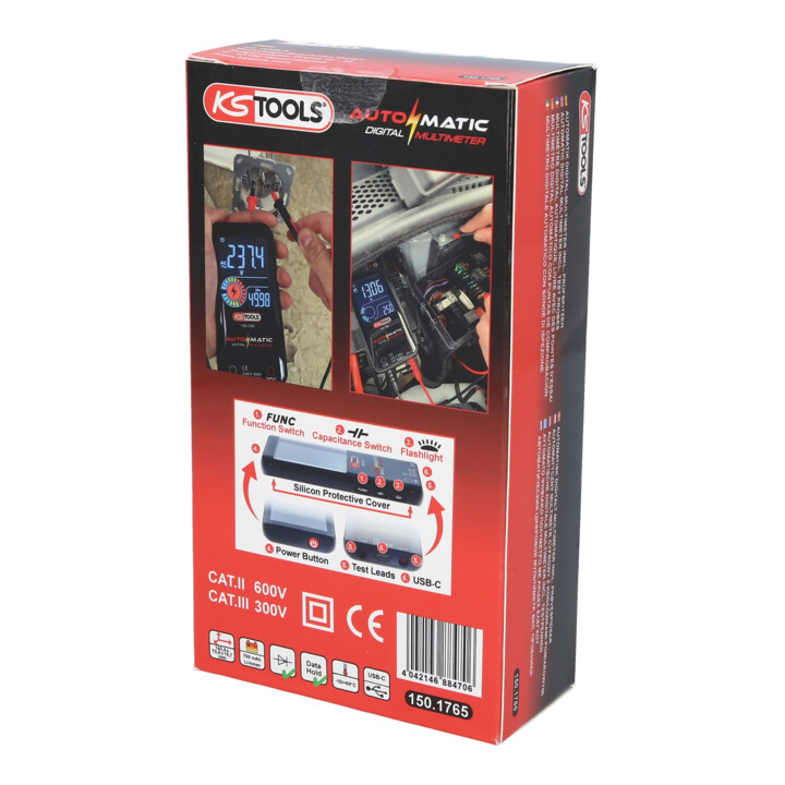 KS Tools Automatik Digital-Multimeter inkl. Prüfspitzen
