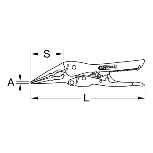 KS Tools Automatik-Langbacken-Gripzange, 200mm