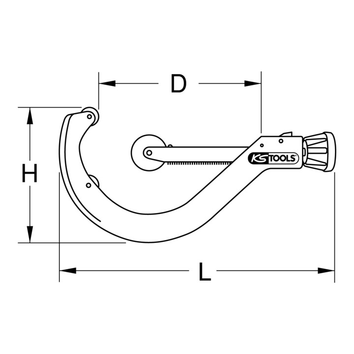 KS Tools Automatik-Rohrabschneider für Kunststoffrohre, 100-168mm