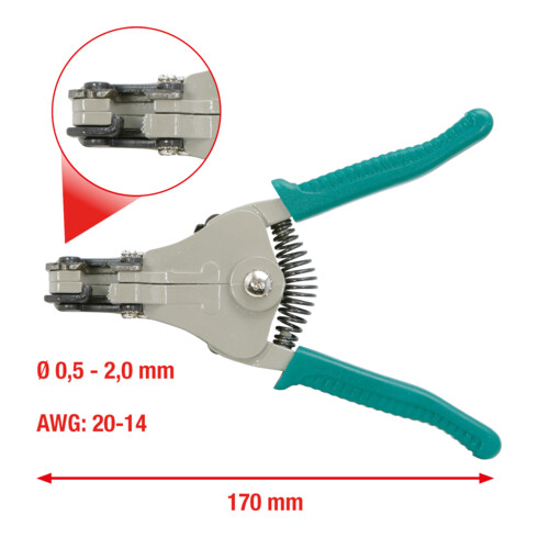 KS Tools automatische draadstripper, 0.5-2mm