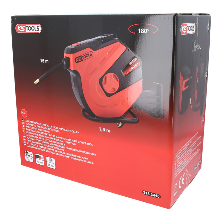 KS Tools automatische persluchtslanghaspel, diameter 10mm x 15m