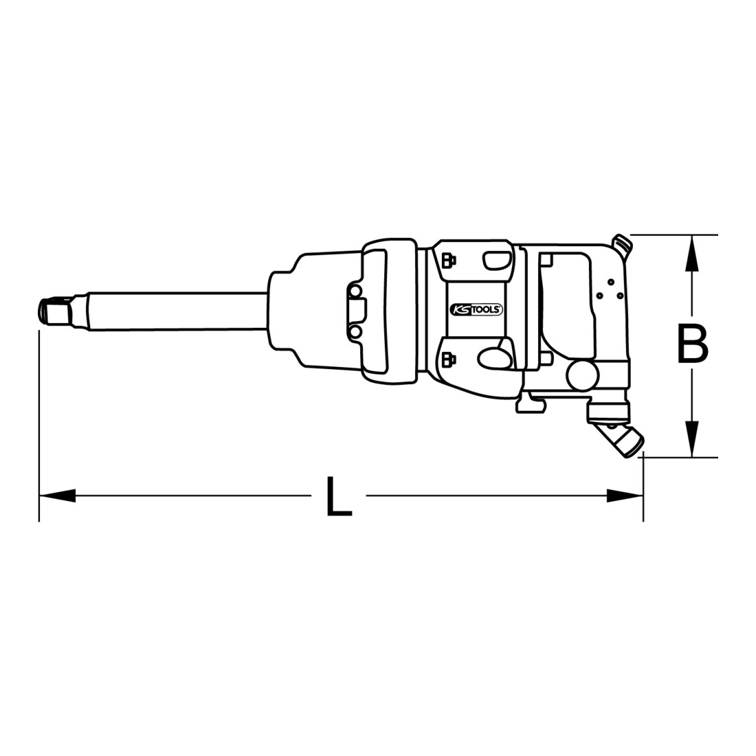 KS Tools Avvitatore a percussione pneumatico ad alte prestazioni 1" superMONSTER 3405 Nm 504mm
