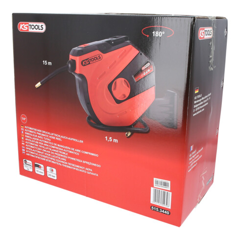KS Tools Avvolgitore automatico tubi per aria compressa, Ø10mmx15m