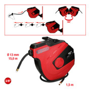KS Tools Avvolgitore automatico tubi per aria compressa, Ø13mmx15m