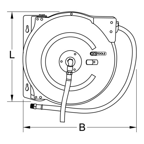 KS Tools Avvolgitore automatico tubi per aria compressa, Ø13mmx15m