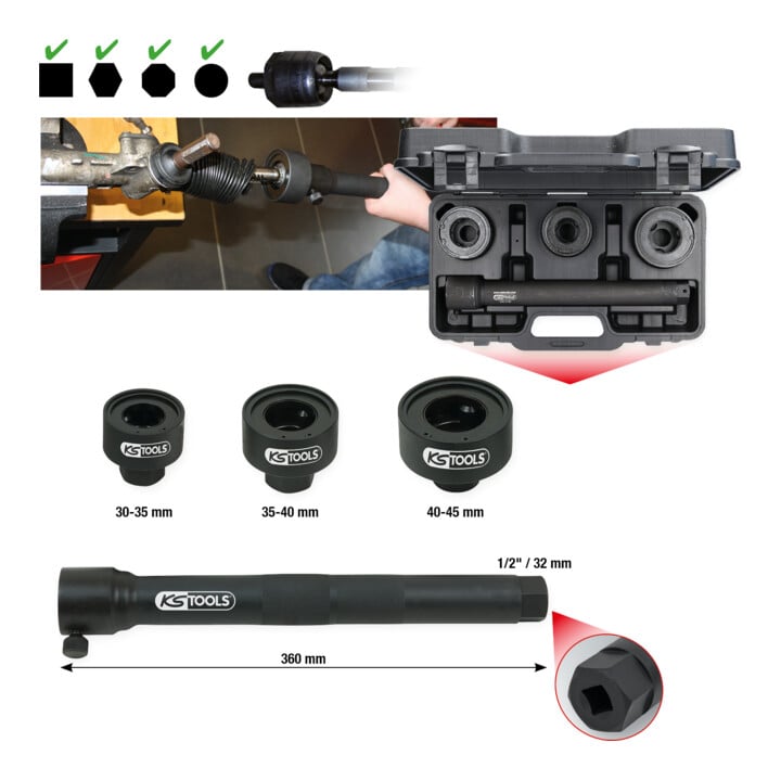 KS Tools axiaiale koppeling speciale steeksleutelset, 4 st.