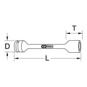 KS Tools Barra di torsione 1" esagonale, XL, 32mm, 450Nm-4