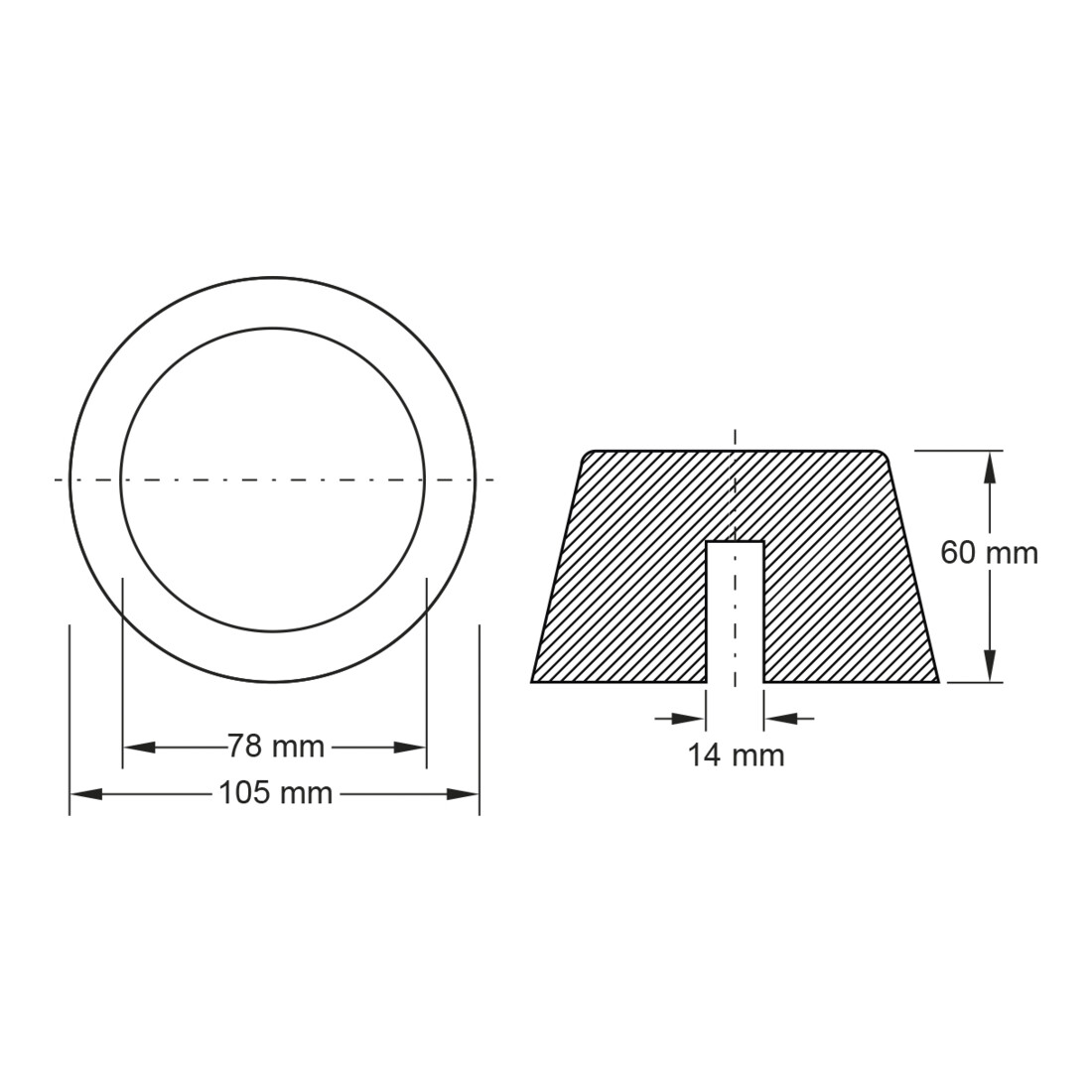 KS Tools Base in gomma 11 per piattaforme elevatrici, Ø 105mm