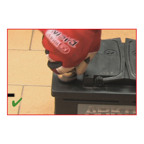 KS Tools Batteriepol- und Klemmen-Reinigungsbürste, 120mm