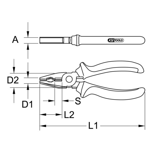 KS Tools BERYLLIUMplus combinatietang 160 mm