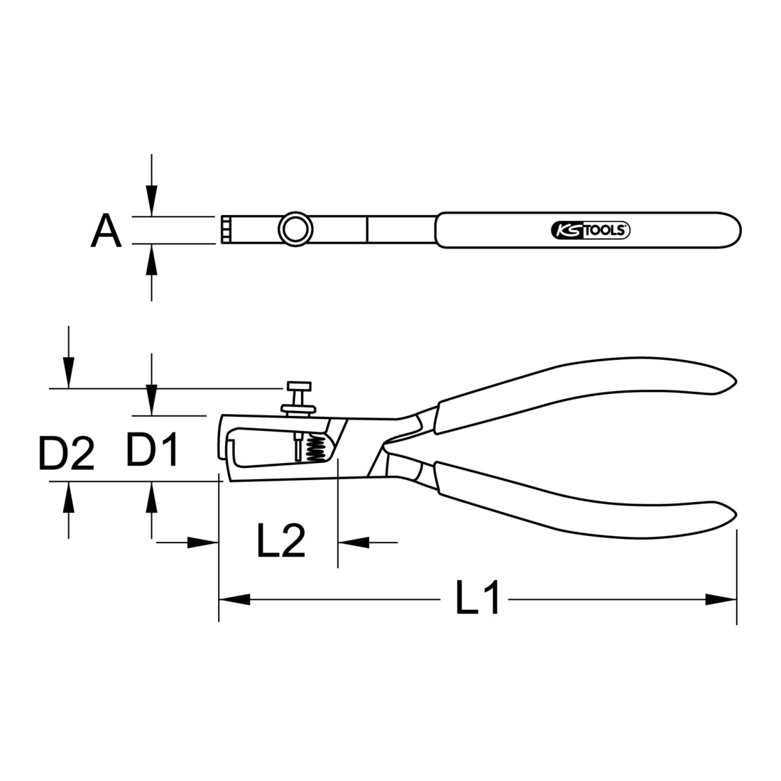 KS Tools BERYLLIUMplus draadafstriptang 170 mm