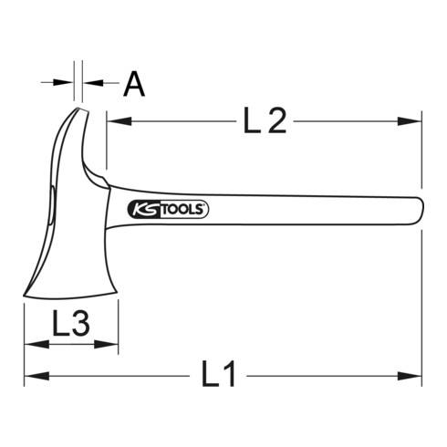 KS Tools BERYLLIUMplus Feuerwehrbeil mit Fiberglasstiel, 400 mm