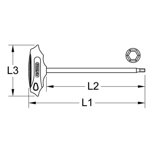 KS Tools BERYLLIUMplus Innensechskant-Winkelstiftschlüssel, T-Griff mit Kugelkopf