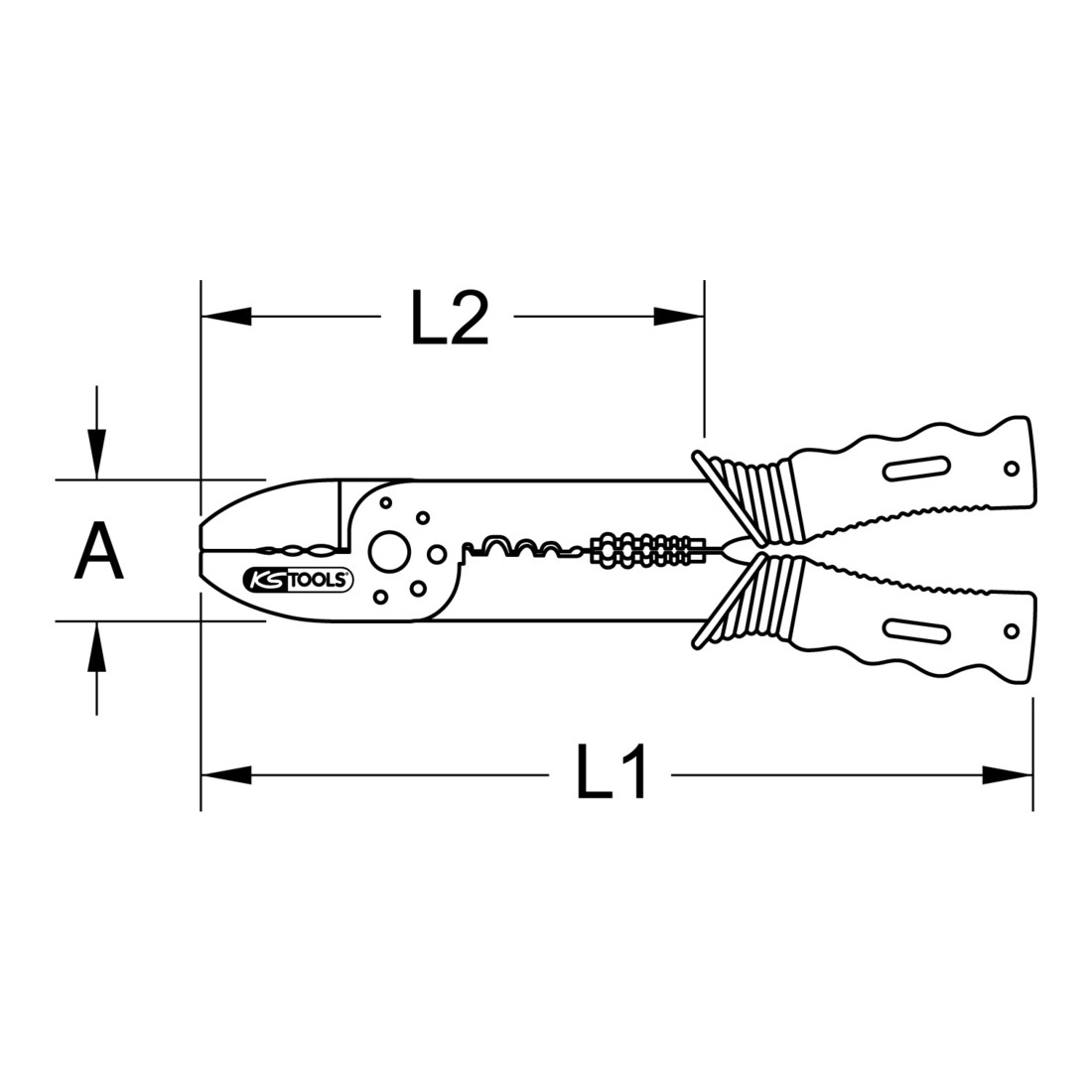 KS Tools BERYLLIUMplus krimptang 200 mm