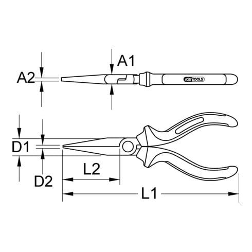 KS Tools BERYLLIUMplus platte neus tang