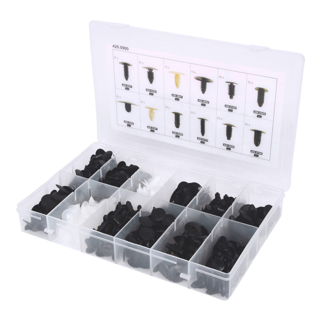 KS Tools bevestigingsclip set voor kabelbomen, 340 stuks