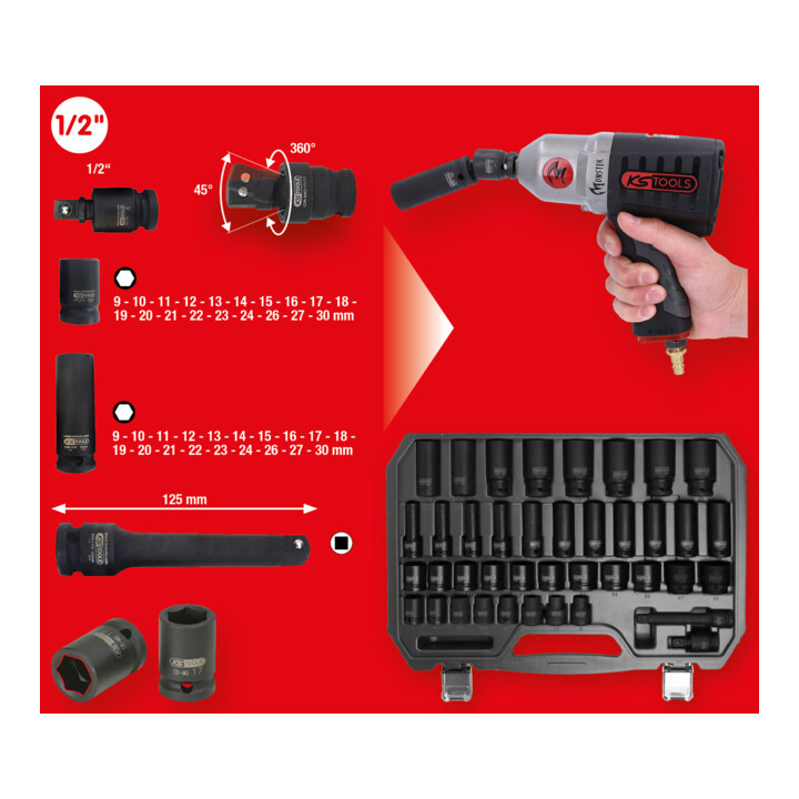 KS Tools binnenzeskant dopsleutelset 1/2 inch, 40 st.