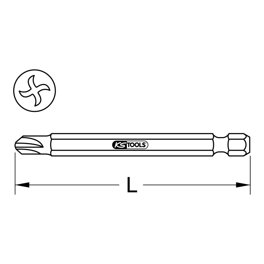 KS Tools Bit Torque 1/4" Bit CLASSIC, 75mm